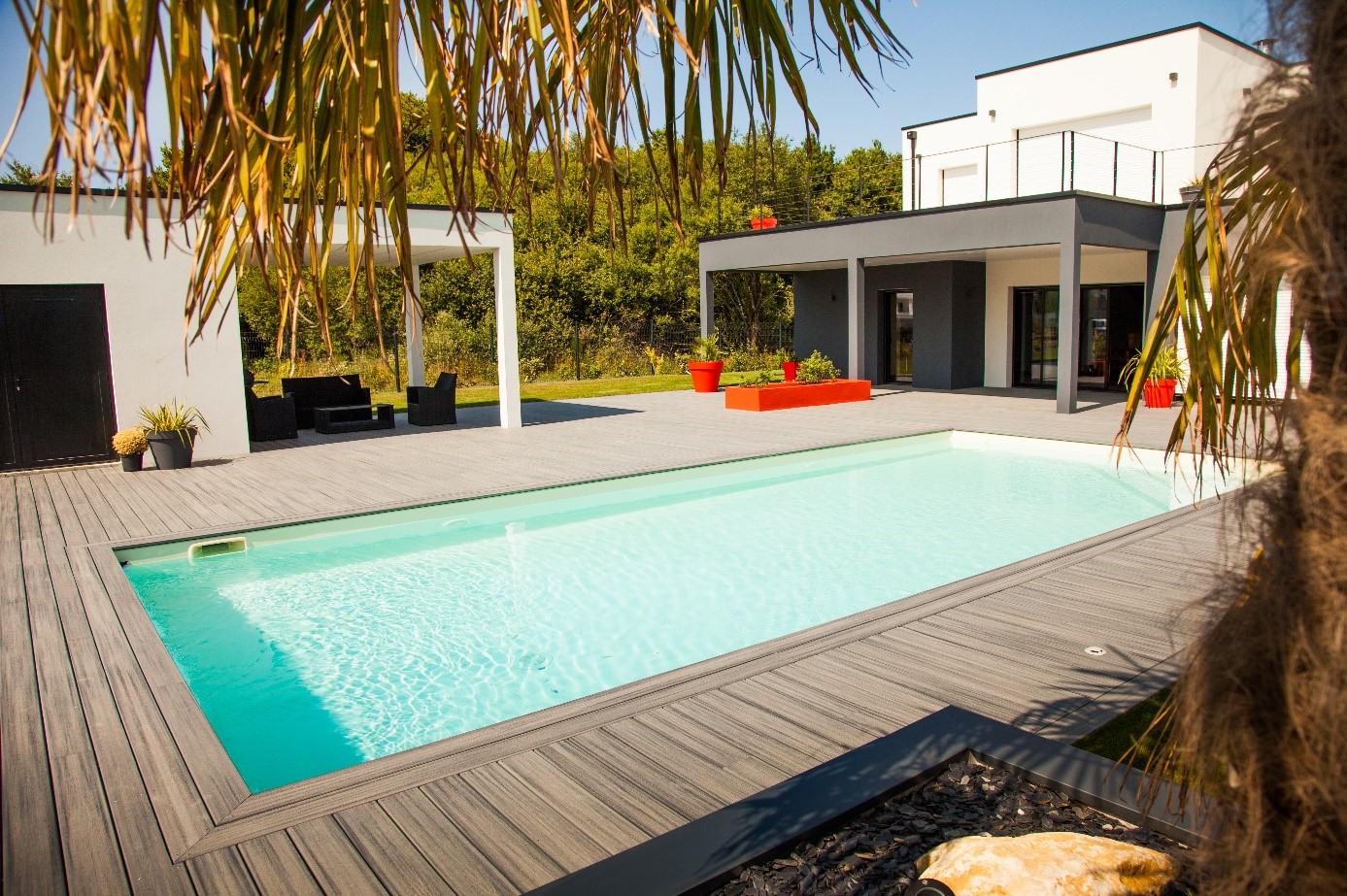 terrasse bois piscine