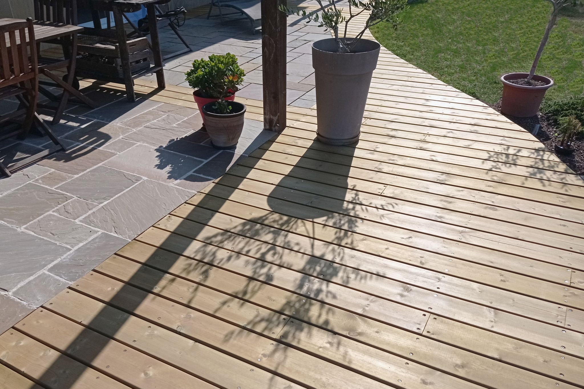 realisation lame terrasse pin us bois europeen jardin