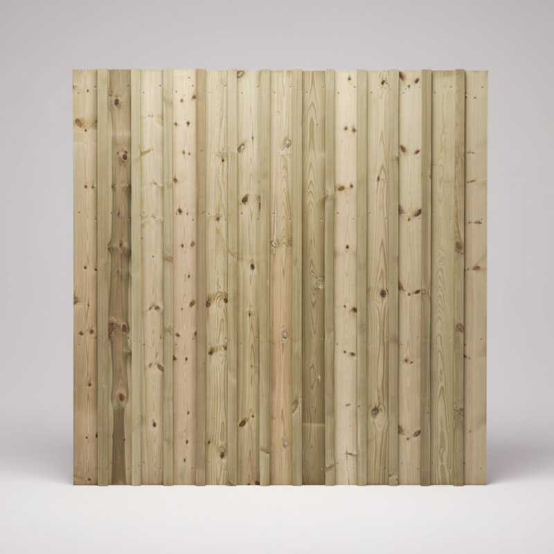 Clôture en bois naturel avec nœuds visibles.