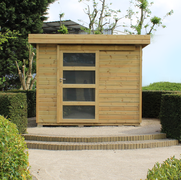 Abri de jardin en bois moderne.