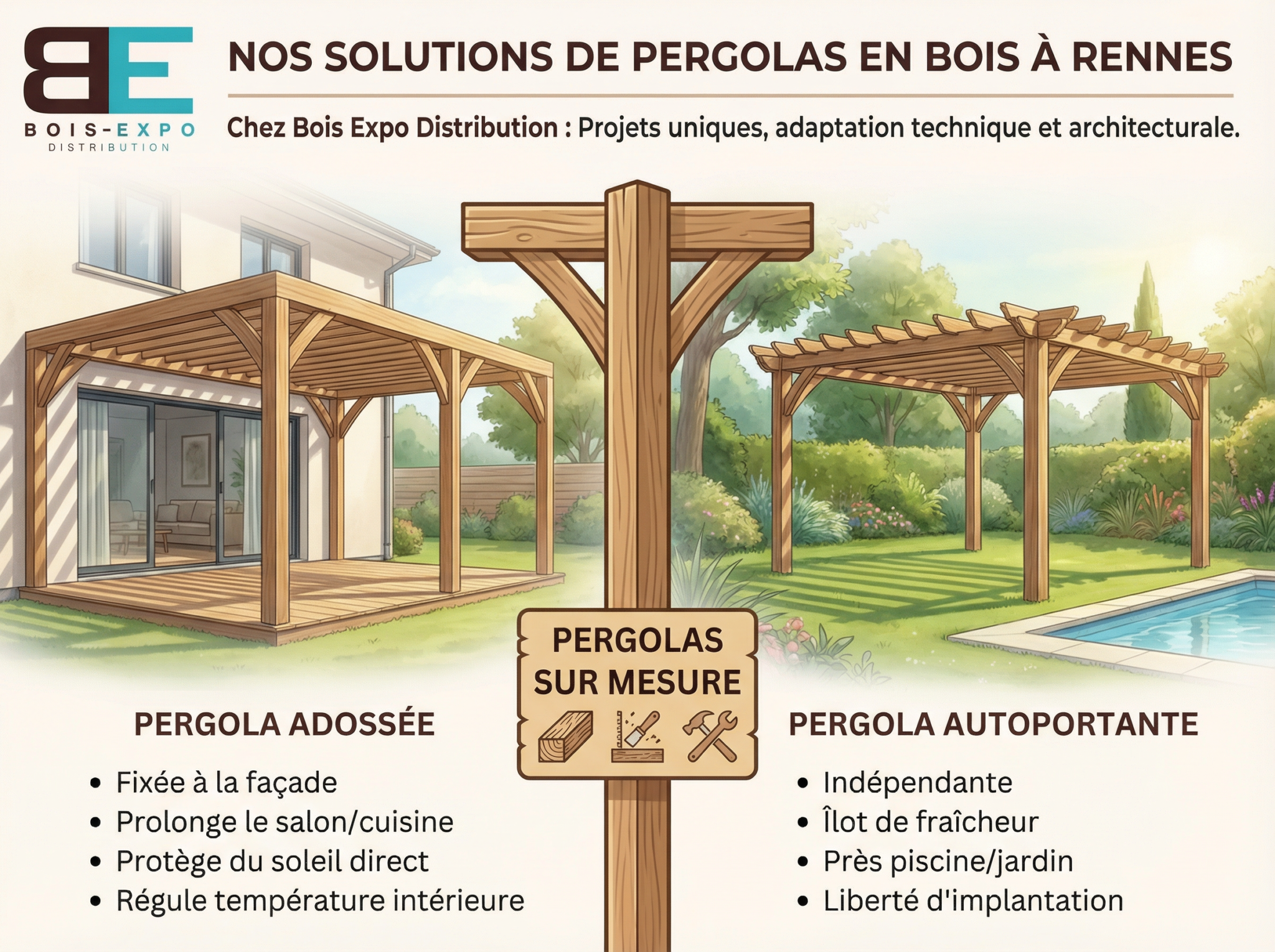 Pergolas en bois sur mesure à Rennes Pergolas en bois sur mesure à Rennes