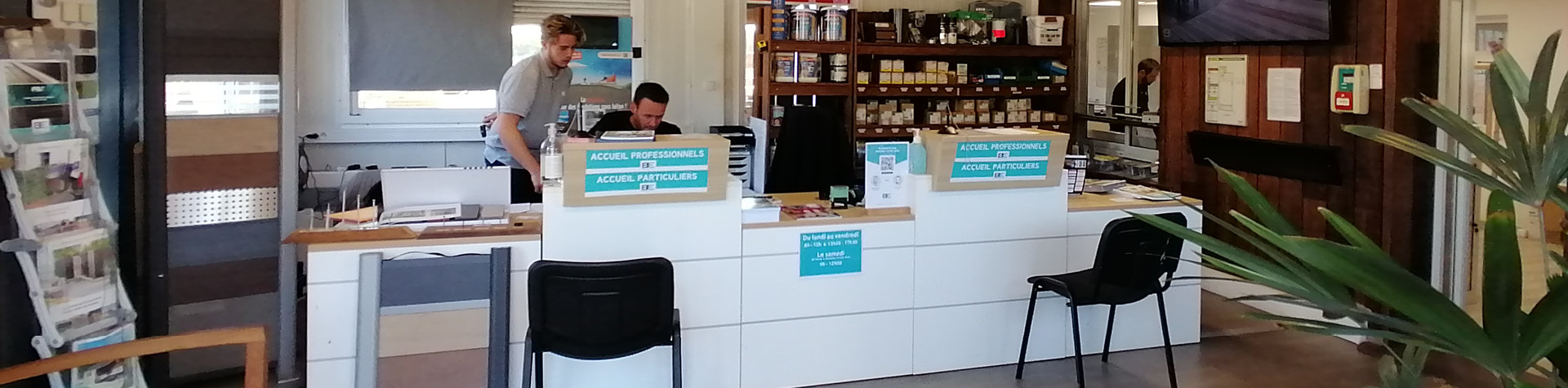 Accueil client dans un bureau d'information