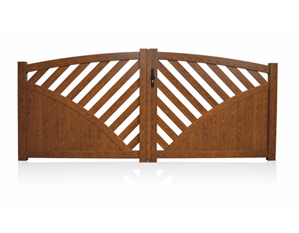 Portail aluminium imitation bois